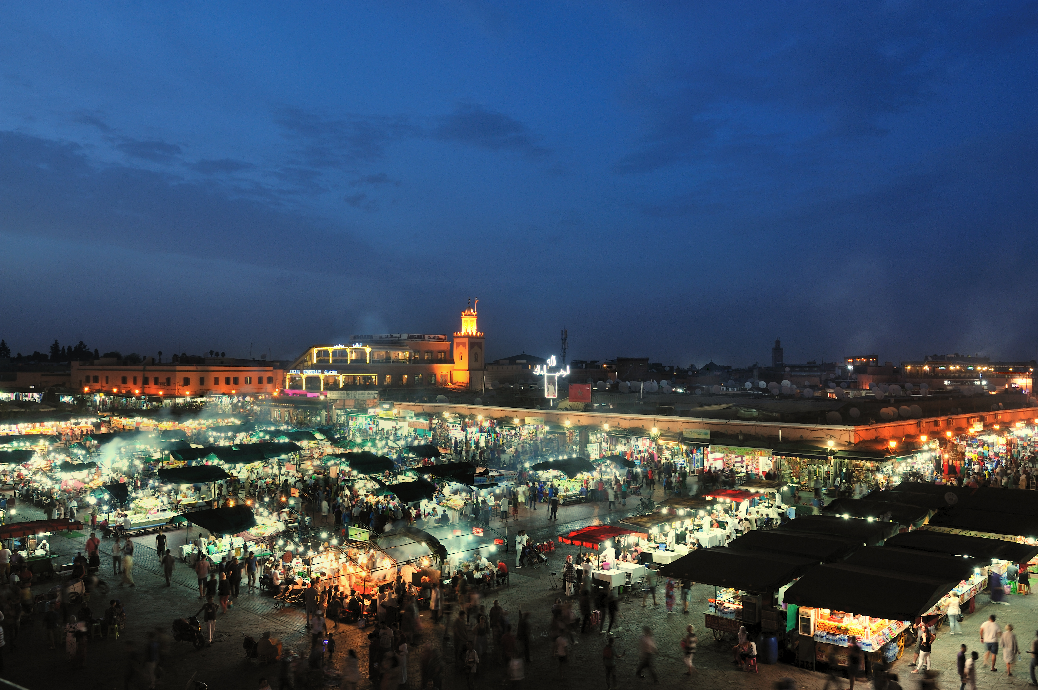 Plaza Jemaa el-Fna de noche